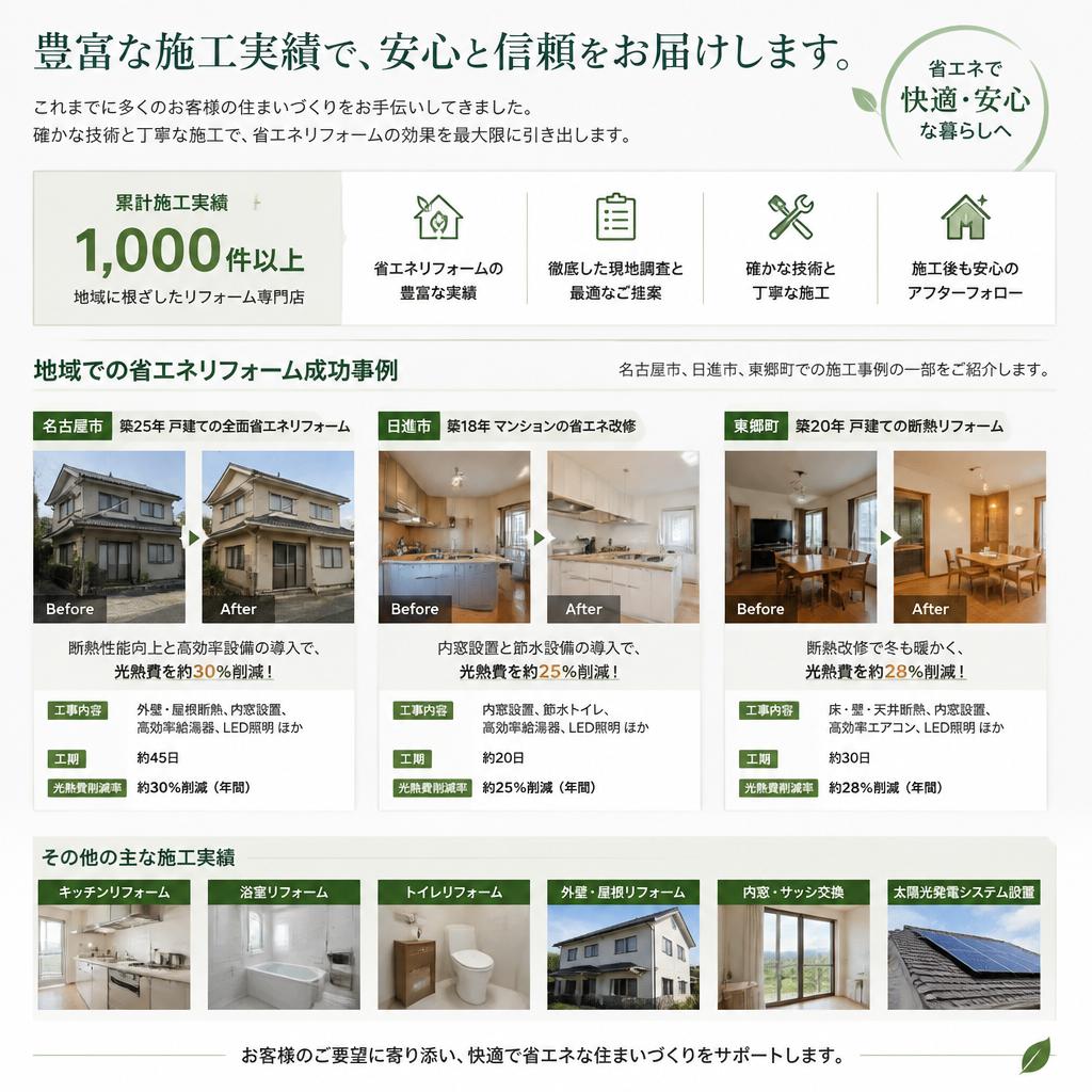 名古屋市、日進市、東郷町の実績