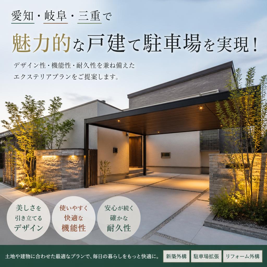 愛知・岐阜・三重で魅力的な戸建て駐車場を実現！