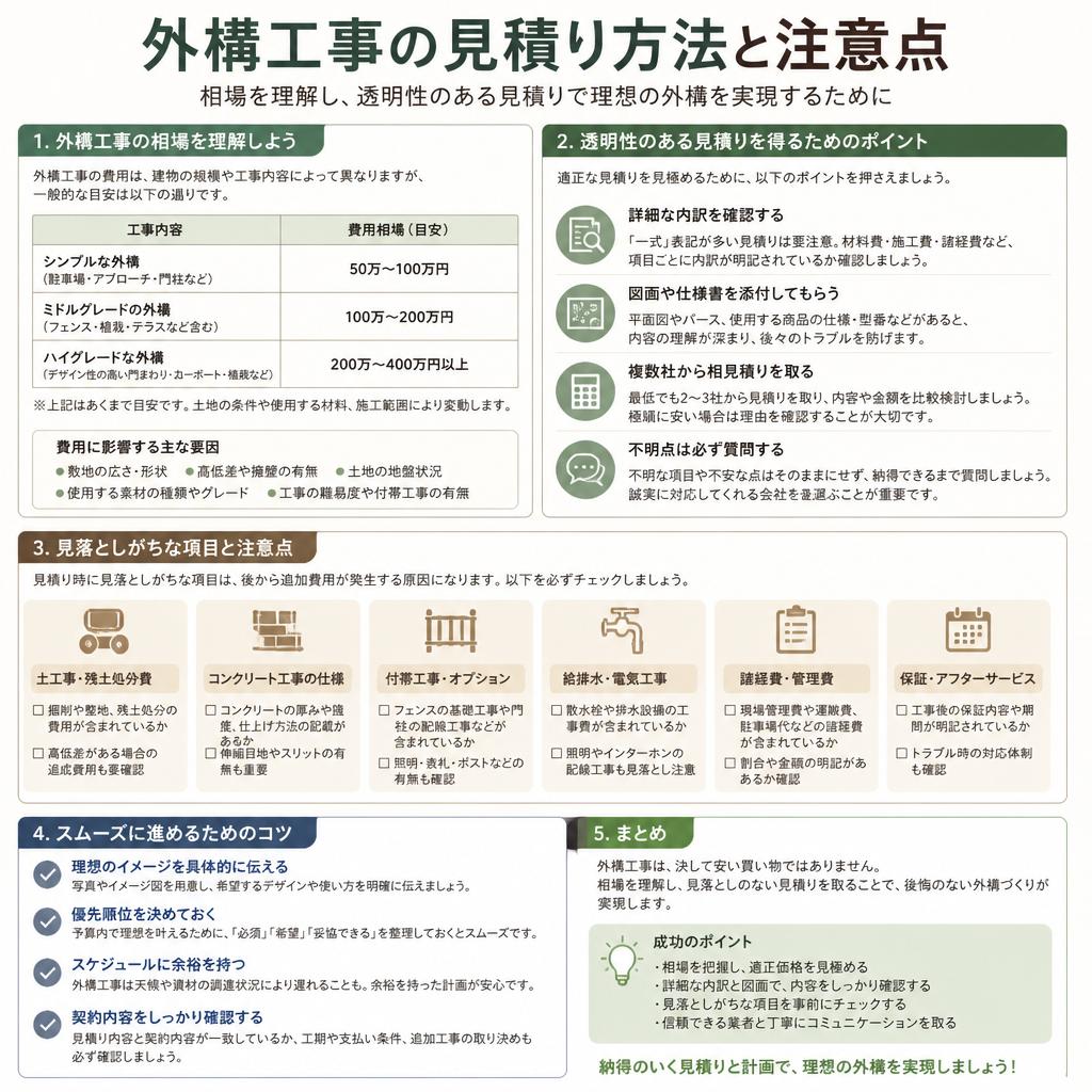 見積りのポイントと注意点