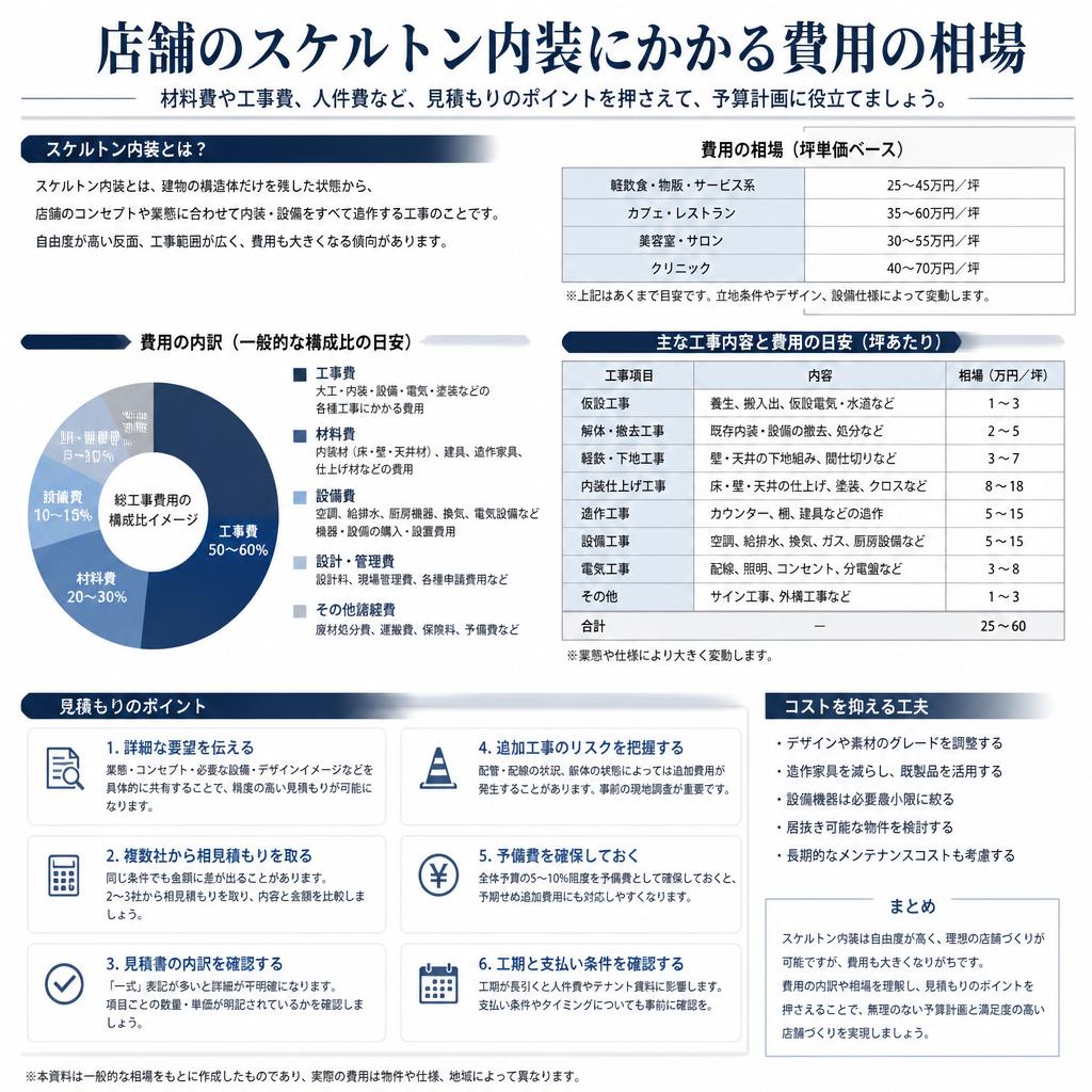 スケルトン内装の費用相場