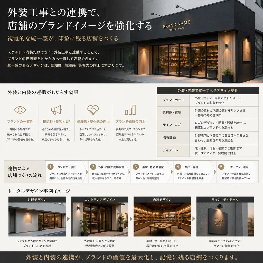 外装工事との連携でブランドイメージ強化