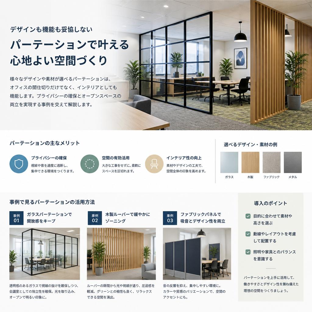 パーテーションの実用性とデザイン性