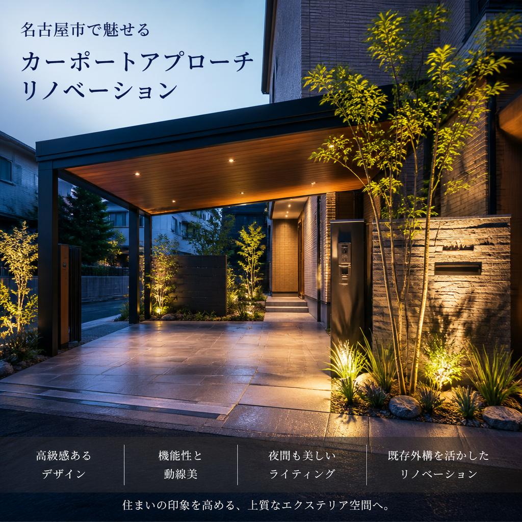 名古屋市で魅せるカーポートアプローチリノベーション
