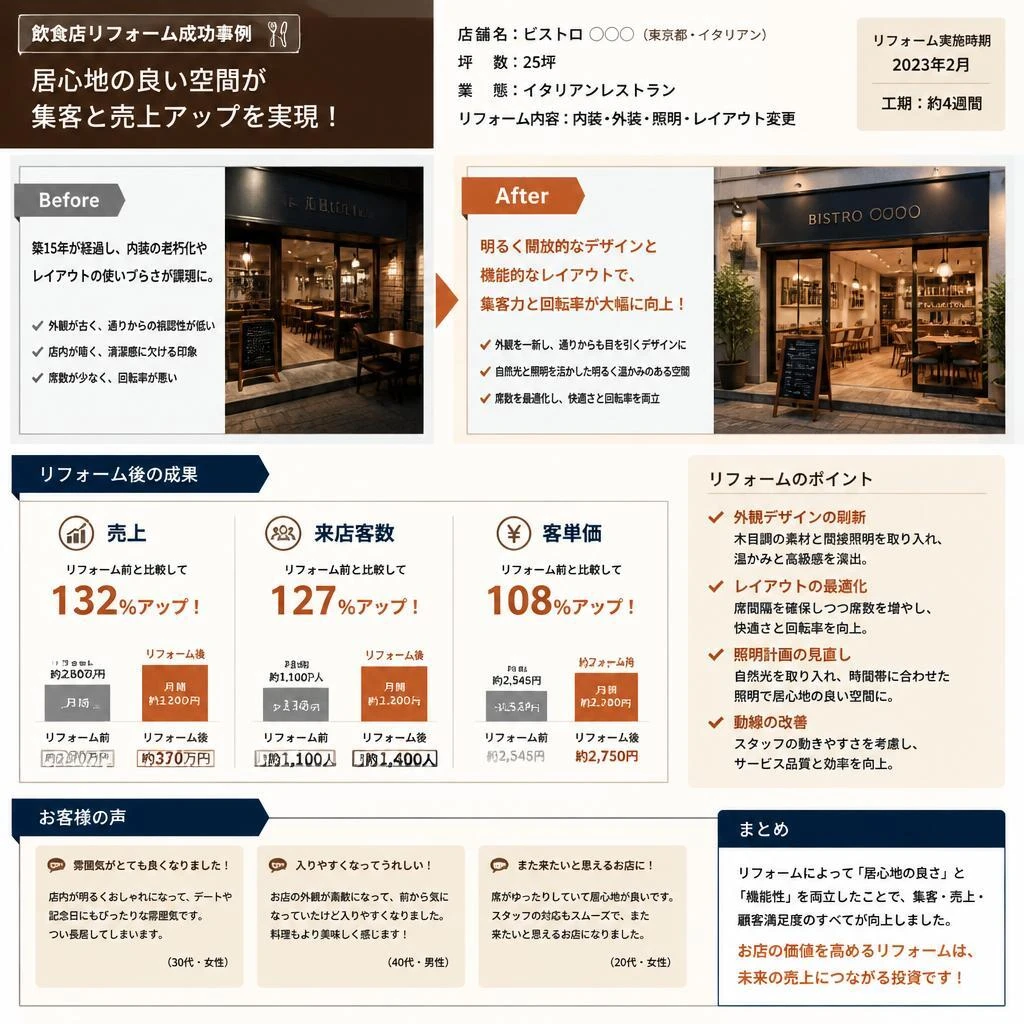 成功事例：リフォームを行った飲食店の成功談