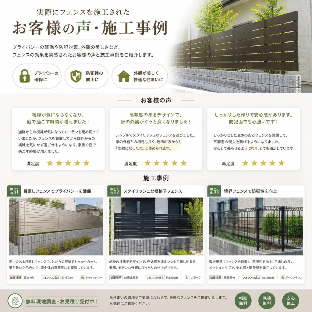 お客様の声と施工事例