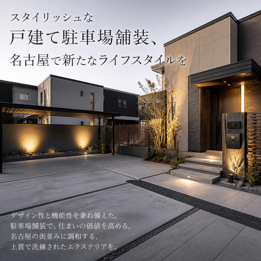 スタイリッシュな戸建て駐車場舗装、名古屋で新たなライフスタイルを