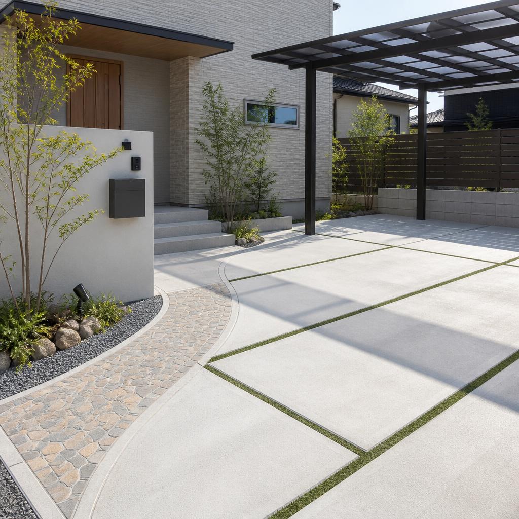 新築住宅にぴったりの駐車場土間デザインで、あなたの生活に彩りを！
