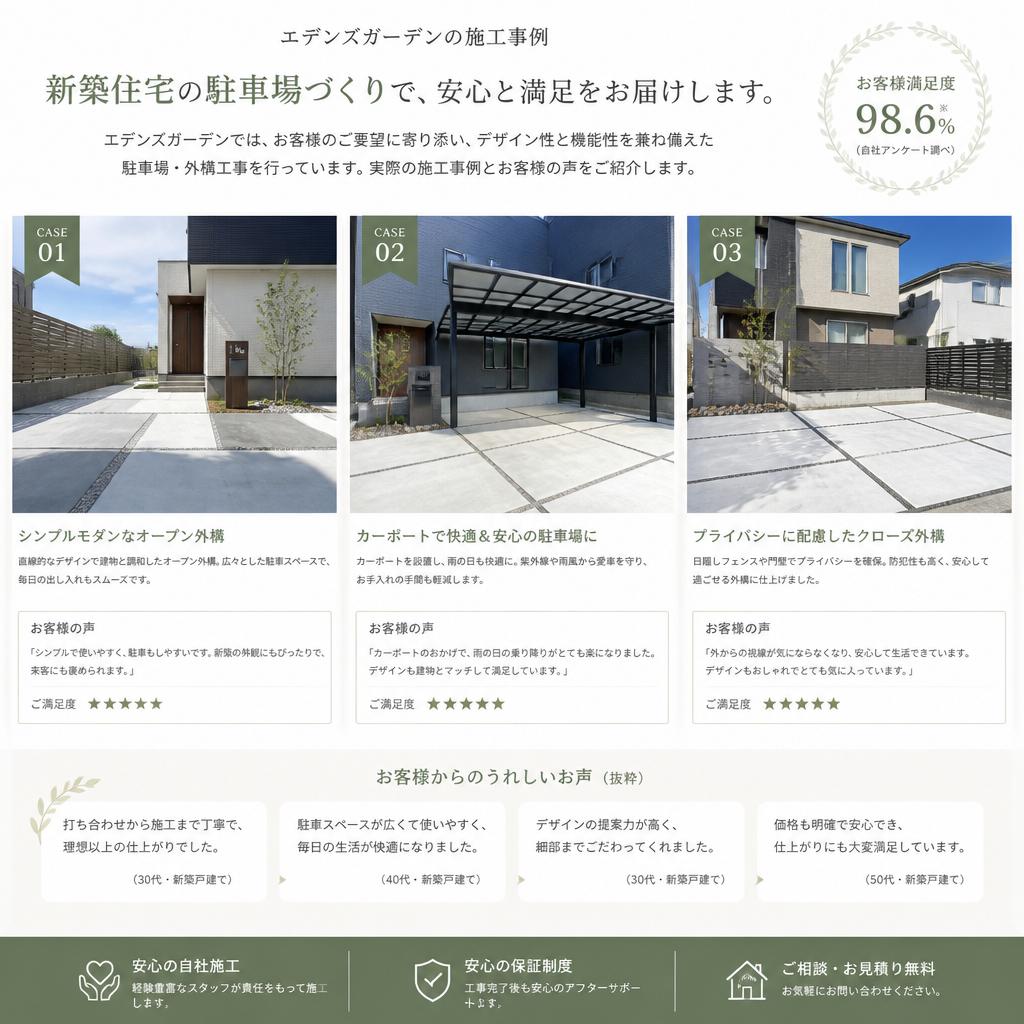 お客様の声：実際の施工事例