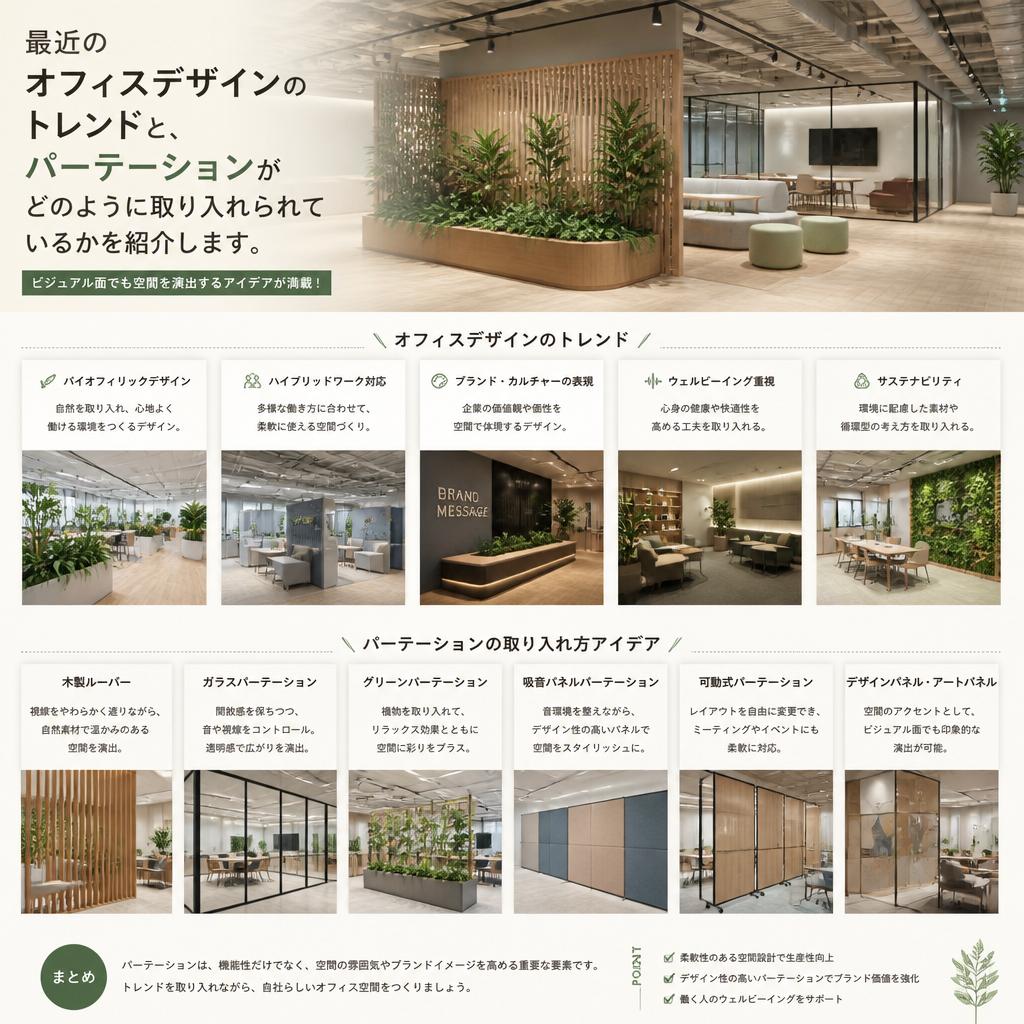 オフィスデザインとパーテーションのトレンド