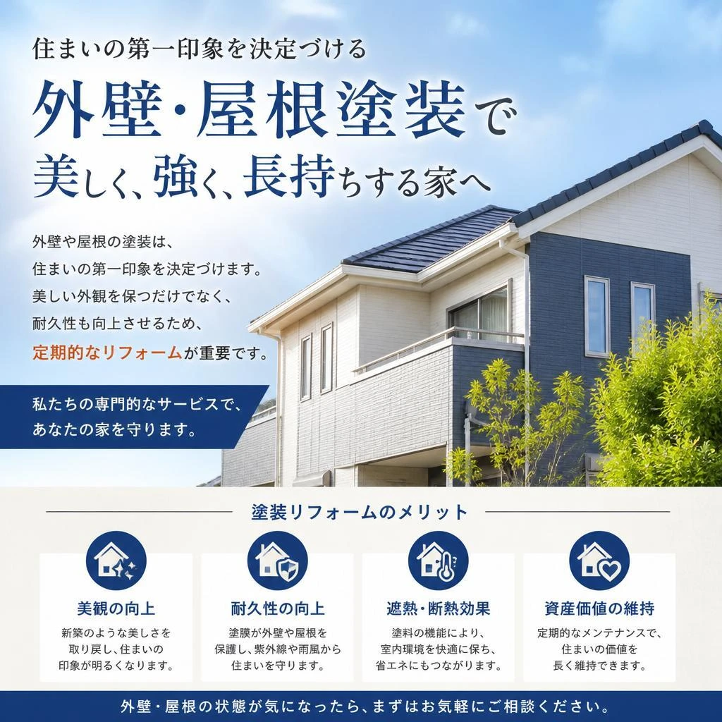 外壁塗装と屋根塗装：美観と機能性を同時に！