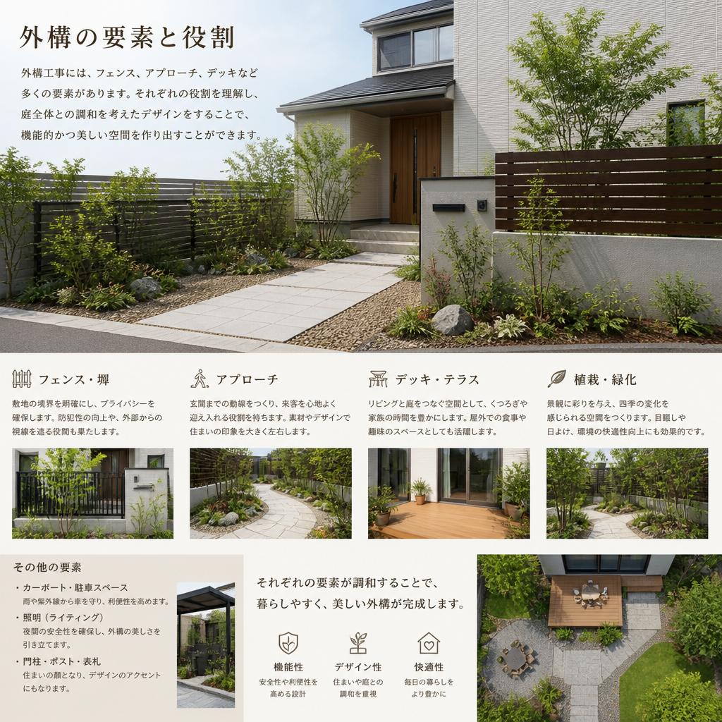外構工事に欠かせない要素
