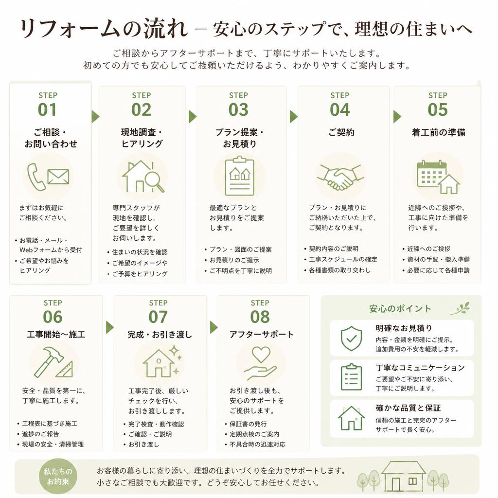 リフォームプロセスとスケジュール