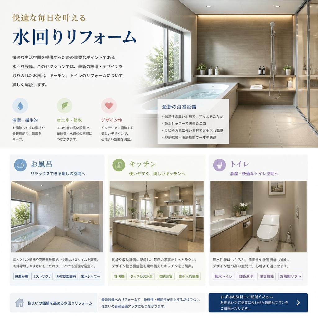 お風呂、キッチン、トイレのリフォーム