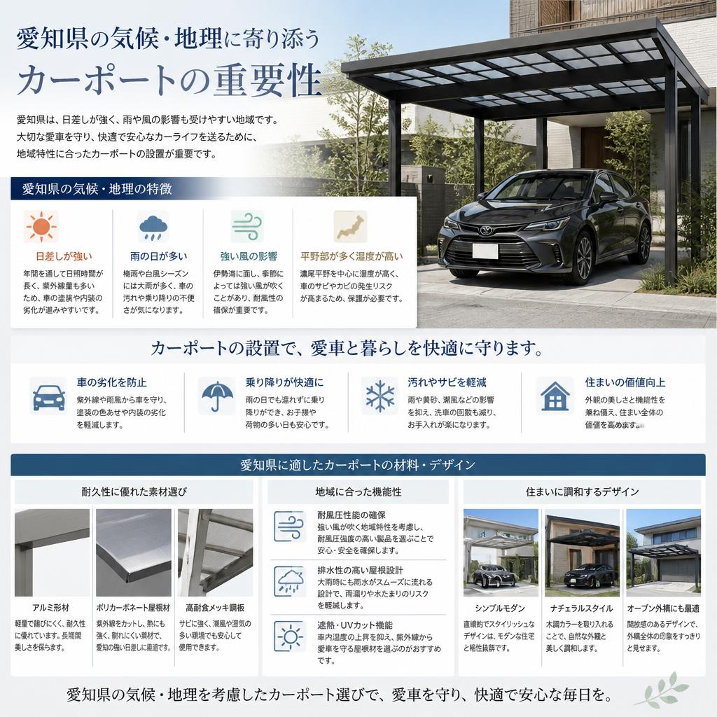 愛知県におけるカーポートの設置事情