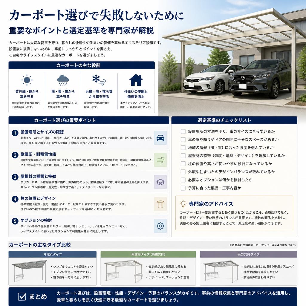 失敗しないカーポートの選び方