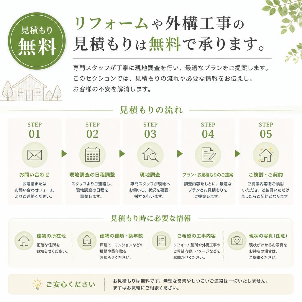 無料見積もりのご案内