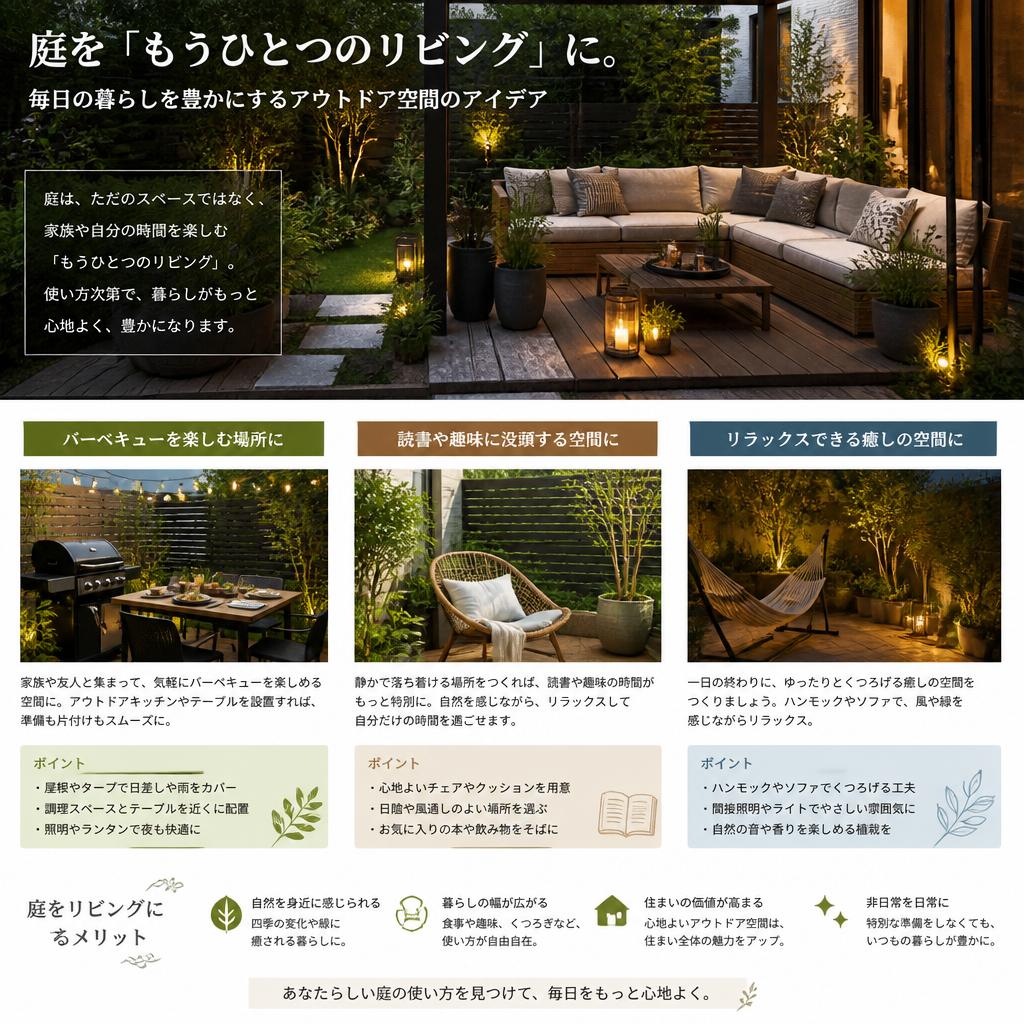 屋外リビングとしての楽しみ方
