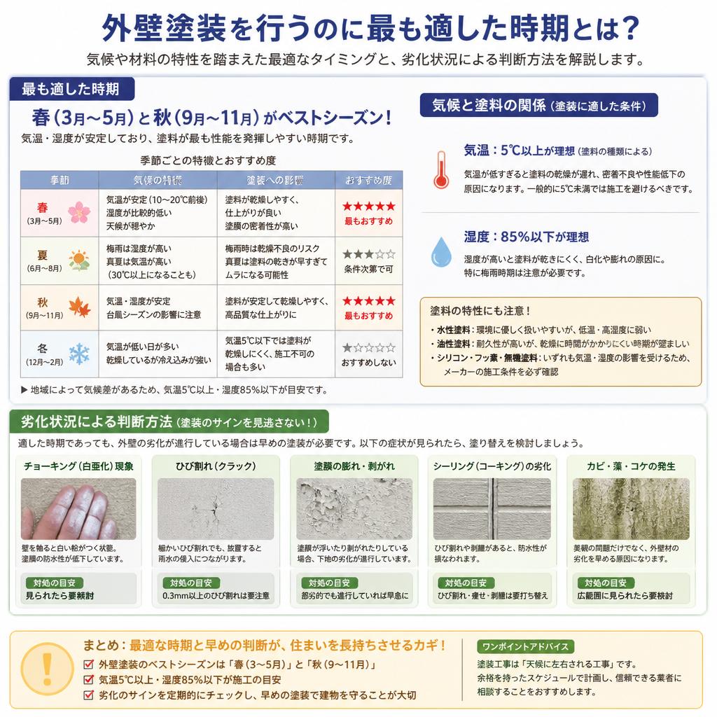 外壁塗装の最適な時期