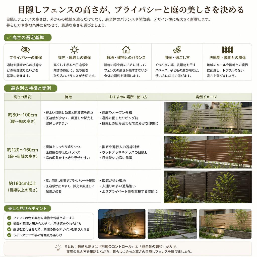 フェンスの高さの選び方
