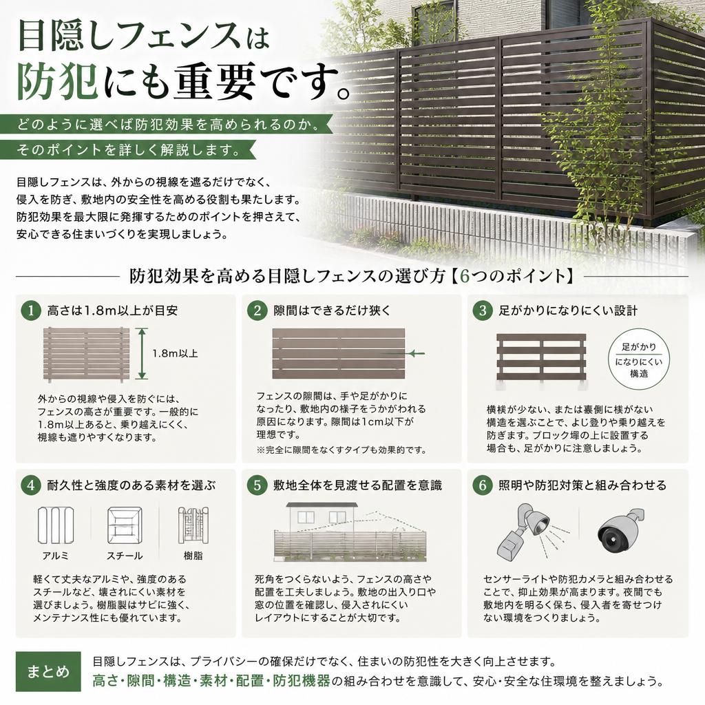 防犯効果を高めるフェンス選び
