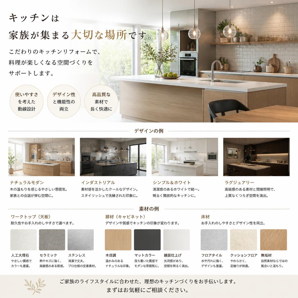 キッチンリフォームで家族の時間をもっと豊かに