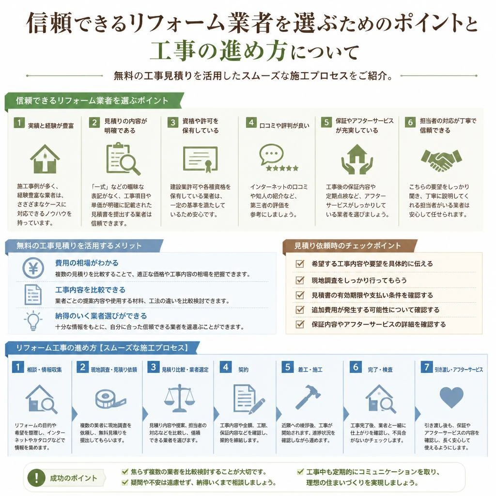 リフォーム業者の選び方と工事の流れ