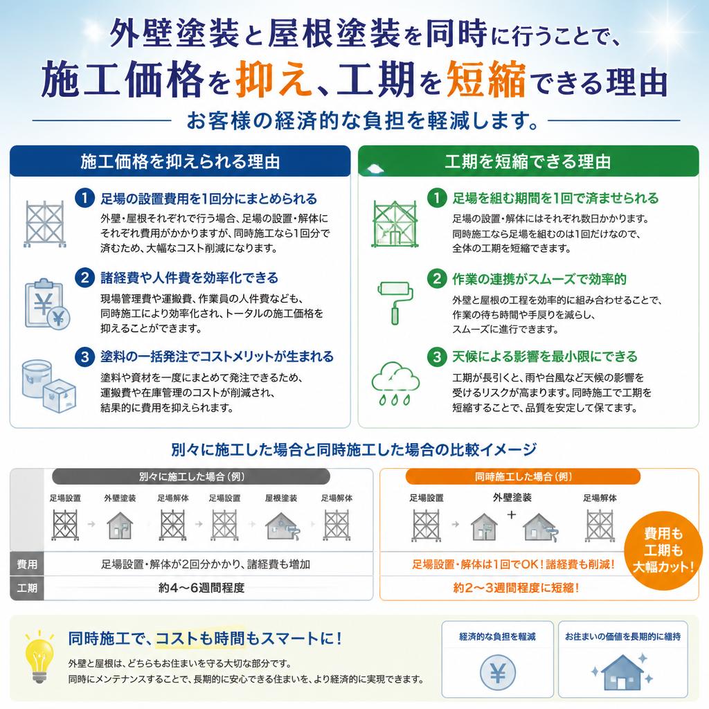 選ばれる理由：同時施工のメリット