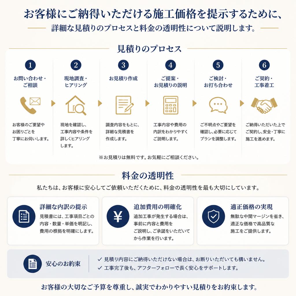 施工価格：透明性のある料金体系