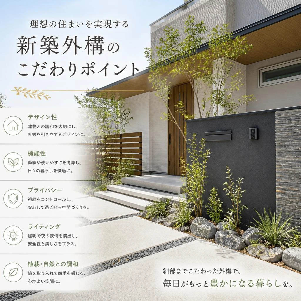 理想の住まいを実現する二次外構のこだわりポイント
