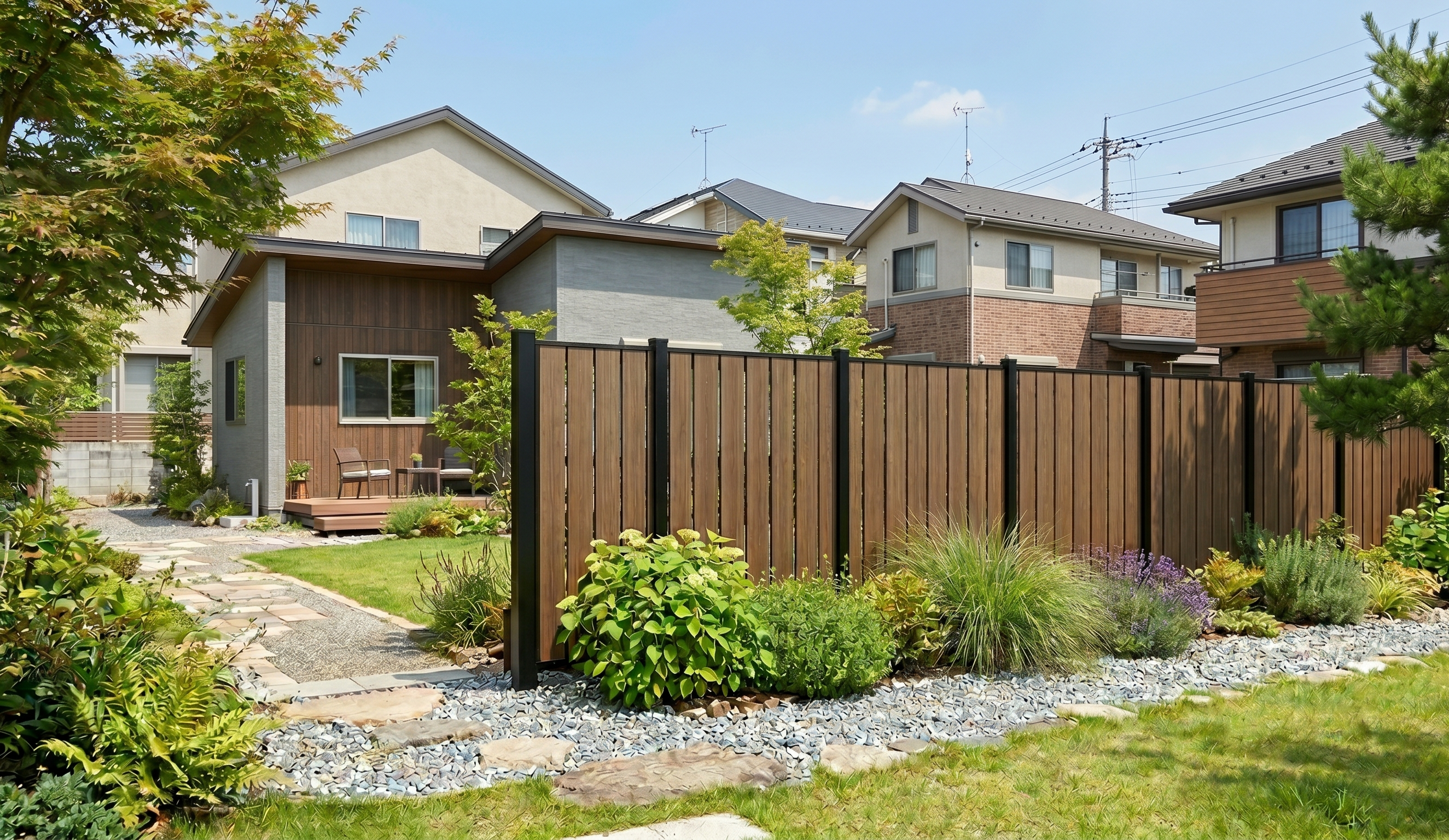 名古屋市で外構リフォームなら！プライベート空間を充実させる目隠しフェンスで、理想の住環境を実現します。
