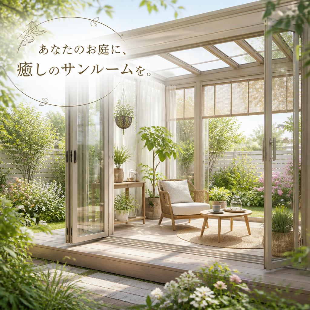 あなたのお庭に、癒しのサンルームを。