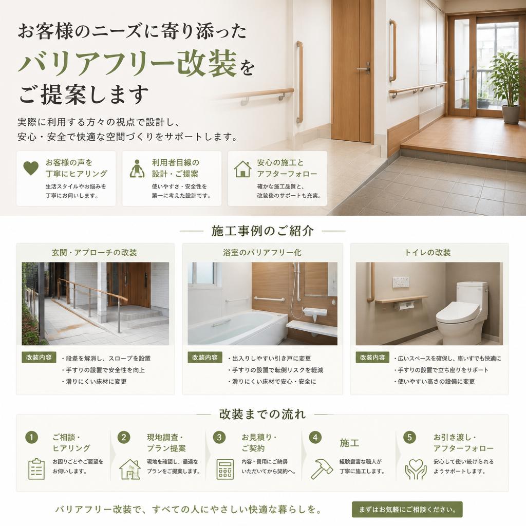 私たちのバリアフリー改装の特徴