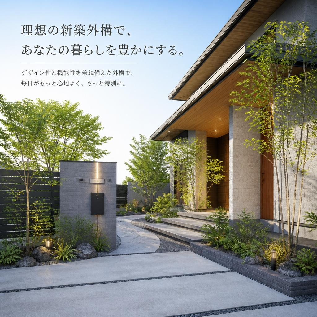 理想の新築外構で、あなたの暮らしを豊かにする。