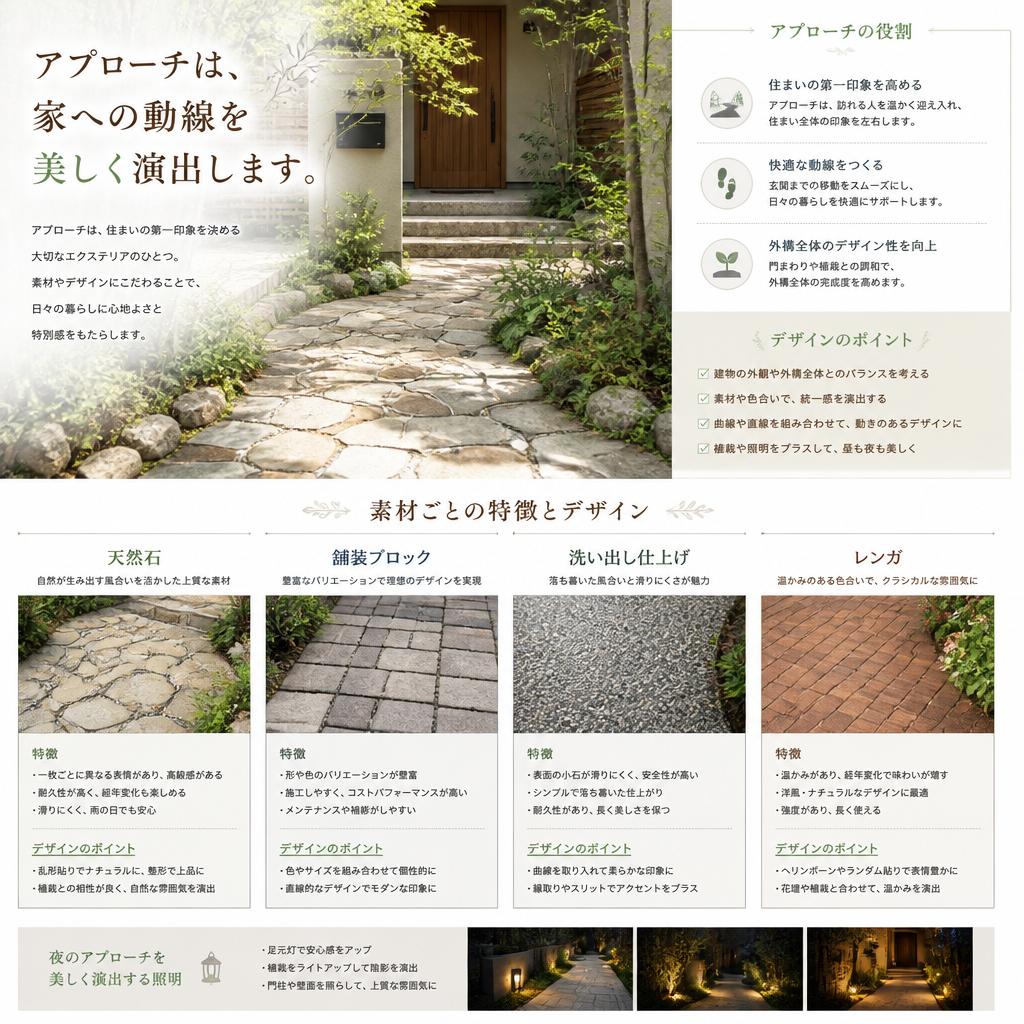 アプローチの素材選び