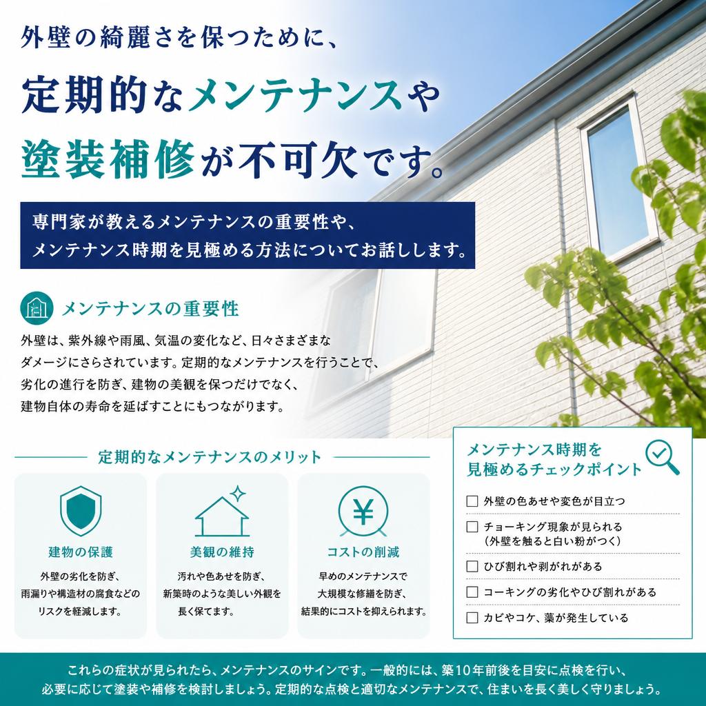 メンテナンスと塗装補修の重要性