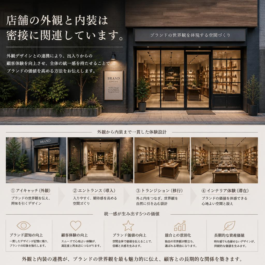 エクステリアとの連携で魅力的な店舗を実現