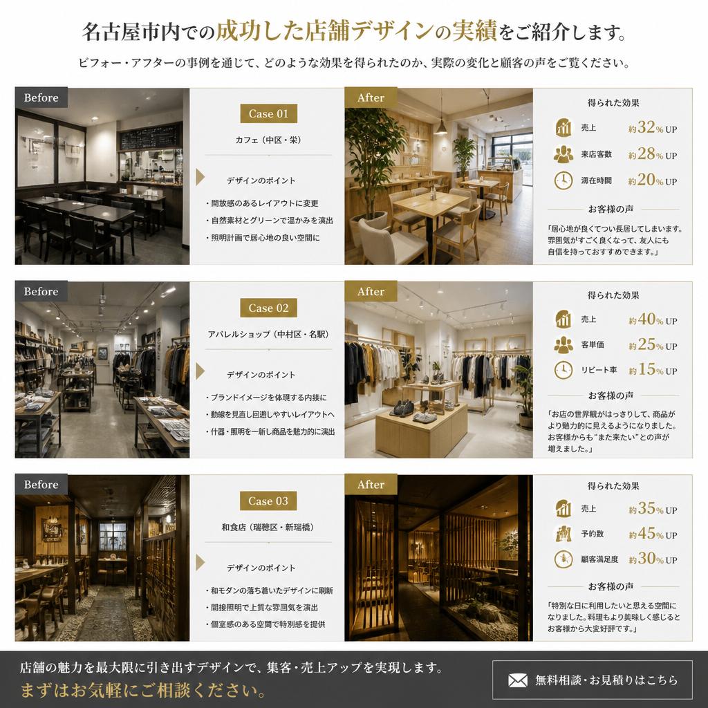 実績紹介：成功した店舗デザインの事例